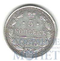 5 копеек, серебро, 1915 г., СПБ ВС