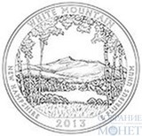 25 центов США, 2013 г., "Национальный лес Белые горы" P