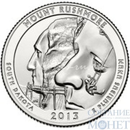 25 центов США, 2013 г., "Национальный мемориал Маунт-Рашмор" P