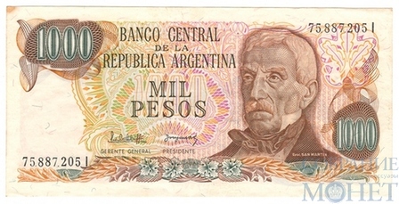 1000 песо, 1976 - 1983 гг., Аргентина