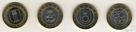 2 лита, 2012 г., Литва, 4 монеты