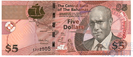 5 долларов, 2007 г., Багамы