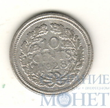 10 центов, серебро, 1928 г., Нидерланды