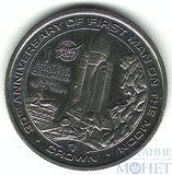 1 крона, 1999 г., остров Мэн(30 лет первому человеку на луне)