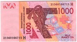1000 франков, 2003 г., CFA(Нигер)