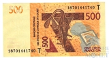 500 франков, 2012 г., CFA(Того)