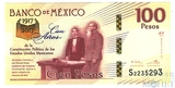 100 песо, 2017 г., Мексика"100-летие принятия конституции Мексики"