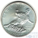 1 доллар, серебро, 1997 г., США "Джек Робинсон"