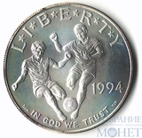 1 доллар, серебро, 1994 г., D, США(Чемпионат мира по футболу 1994 года)