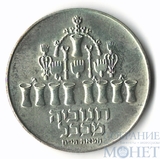 5 лир, серебро, 1973 г., Израиль,«Ханука. Лампа из Вавилона»