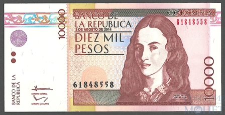 10000 песо, 2014 г., Колумбия