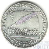 1 доллар, серебро, 1987 г., США,"200 лет Декларации Независимости"
