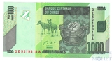 1000 франков, 2020 г., Конго