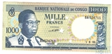 1000 франков, 1964 г., Конго(с гашением)