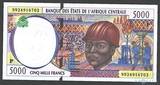 5000 франков, 2000 г., Чад
