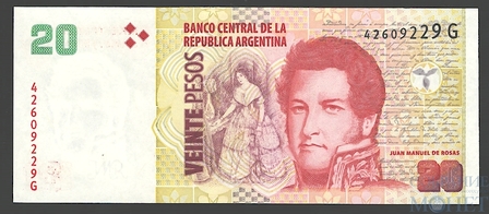 20 песо, 2018 г., Аргентина