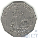 1 доллар, 1989 г., Восточно-Карибские штаты