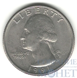 25 центов, 1991 г., D, США
