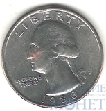 25 центов, 1988 г., Р, США