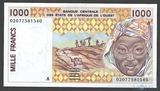 1000 франков, 1999 г., CFA(Кот-д'Ивуар)