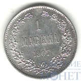 Монета для Финляндии: 1 марка, серебро, 1907 г.