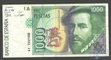 1000 песет, 1992 г., Испания