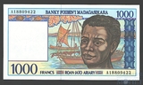 1000 франков, 1994 г., Мадагаскар