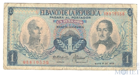 1 песо, 1970 г., Колумбия