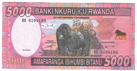 5000 франков, 2014 г., Руанда