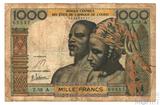 1000 франков, 1966 г., CFA(Кот-д'Ивуар)
