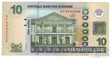 10 долларов, 2019 г., Суринам