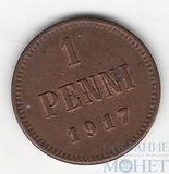 Монета для Финляндии: 1 пенни, 1917 г.,"орел без корон"