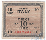 10 лир, 1943 г., Италия(Союзная оккупация)
