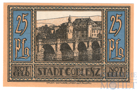 25 пфеннигов, 1921 г., Кобленц