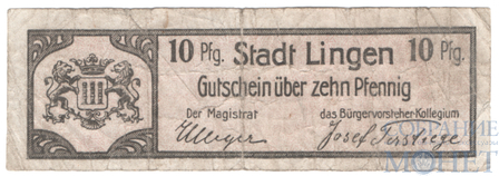 10 пфеннигов, 1920 г., Линген