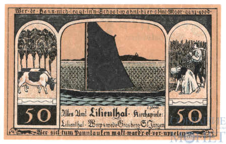 50 пфеннигов, 1921 г., Лилиенталь(Нижняя Саксония), Е