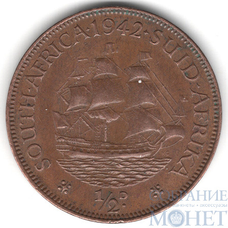 1/2 пенни, 1942 г., ЮАР(Король Георг VI (1937 - 1952))