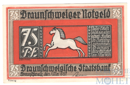 75 пфеннигов, 1921 г., Брауншвейг(Нижняя Саксония)