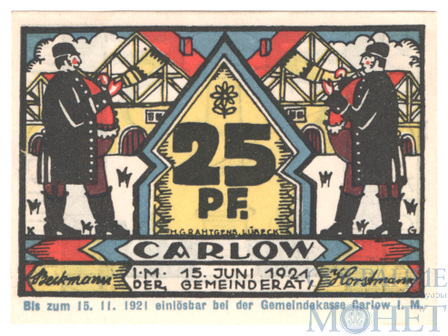 25 пфеннигов, 1921 г., Карлов(Мекленбург-Передняя Померания)