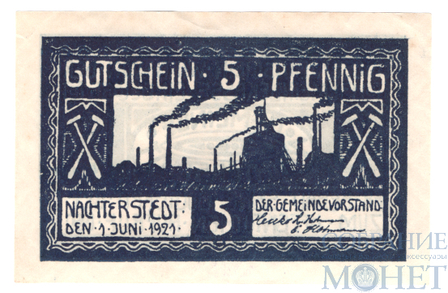 5 пфеннигов, 1921 г., Нахтерштедт поселок(Саксония-Анхальт)