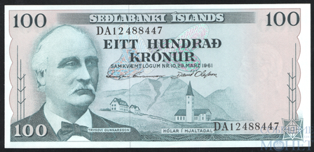 100 крон, 1961 г., Исландия