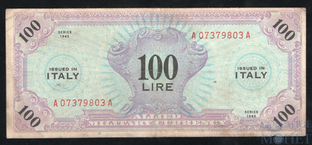 100 лир, 1943 г., Оккупационный выпуск, Италия