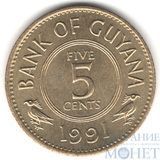 5 центов, 1991 г., Гайана