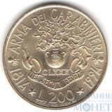 200 лир, 1994 г., Италия(180 лет карабинерам)