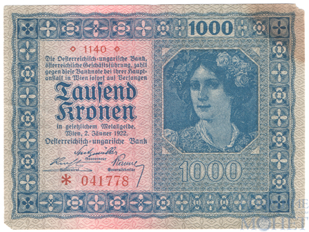 1000 крон, 1922 г., Австрия
