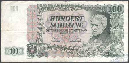 100 шиллингов, 1954 г., Австрия