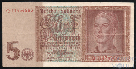 5 рейхсмарок, 1942 г., Германия
