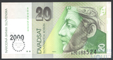 20 крон, 2000 г., Словакия,"Миллениум"