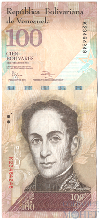 100 боливар, 2011 г., Венесуэла