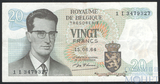 20 франков, 1964 г., Бельгия(Король Бодуэн I)